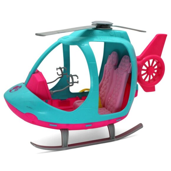 Barbie Helicopter Pink & Blue 2-Seater Toy With Spinning Rotors - Picture 1 of 10
